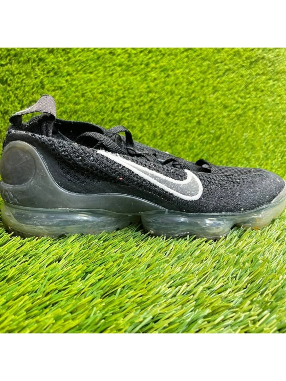 Nike Air VaporMax 2021 Flyknit Womens Size 7.5 Black Running Shoes Sneakers